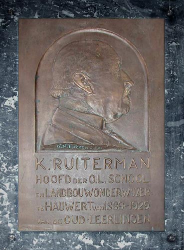 Bronzen plaquette K. Ruyterman