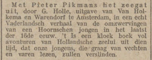 Persbericht Pieter Pikmans