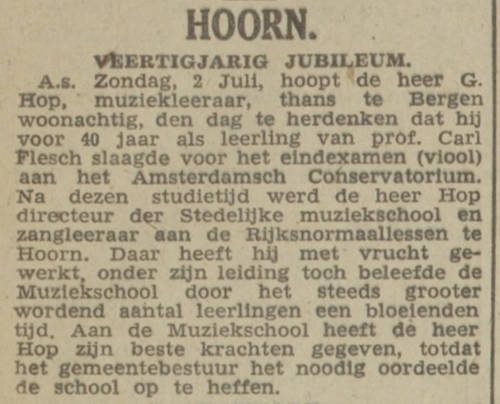 Persbericht G. Hop, 1944