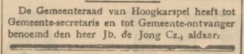 Persbericht Jb. de Jong