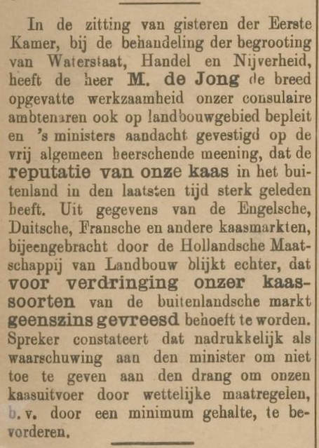 Persbericht M. De Jong