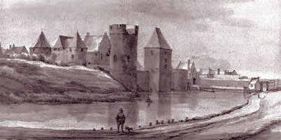 Tekening kasteel Radboud, 1300