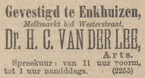 Advertentie Vestiging Van der Lee