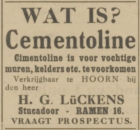Advertentie H.G. Lückens - Cementoline