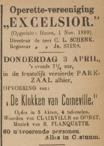 Advertentie Operettevereniging Excelsior