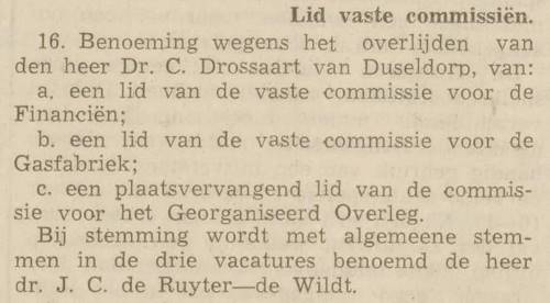 Persbericht Commissie - JC de Ruyter de Wildt