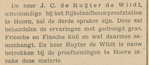 Persbericht JC de Ruyter de Wildt