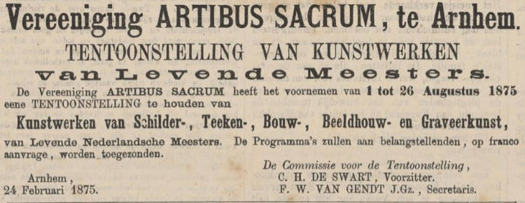 Tentoonstelling Levende Meesters 1875