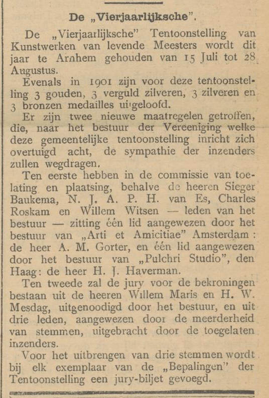 Tentoonstelling Levende Meesters 1905