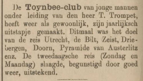 Persbericht Toynbee-club