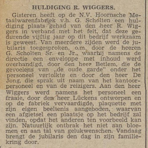 Jubileum Wiggers