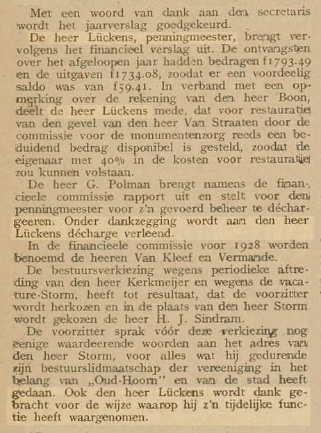 Persbericht Oud Hoorn