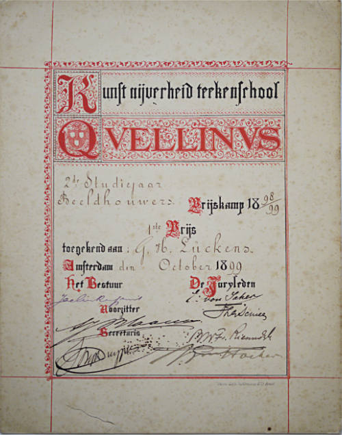 Quellinusprijs 1899