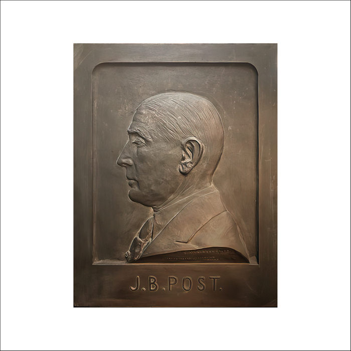 Bronzen portretreliëf JB Post
