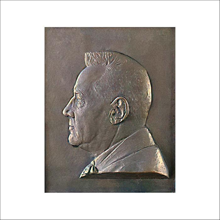 Bronzen portretreliëf G Scholten jr
