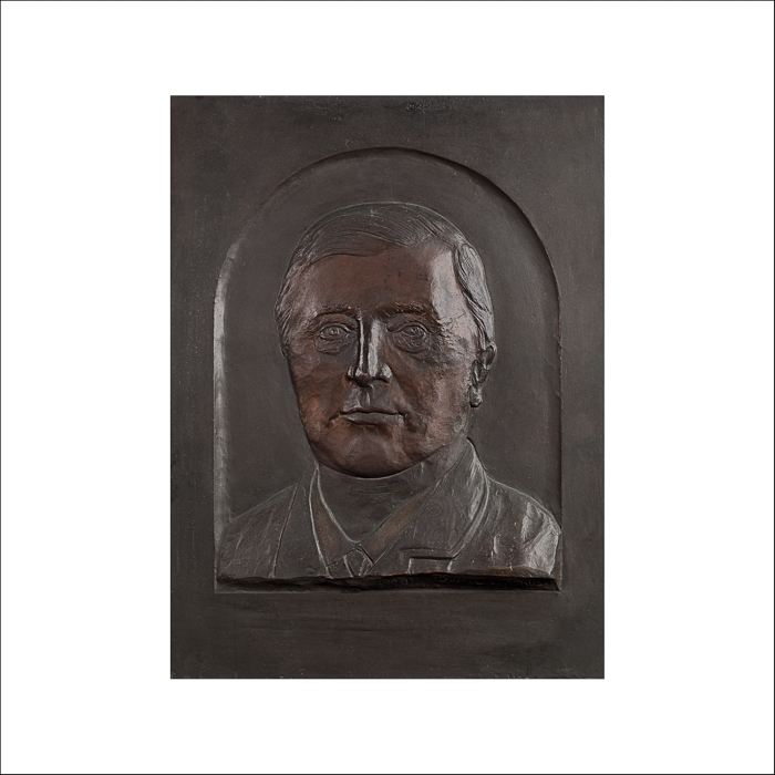 Bronzen portretreliëf G Scholten sr