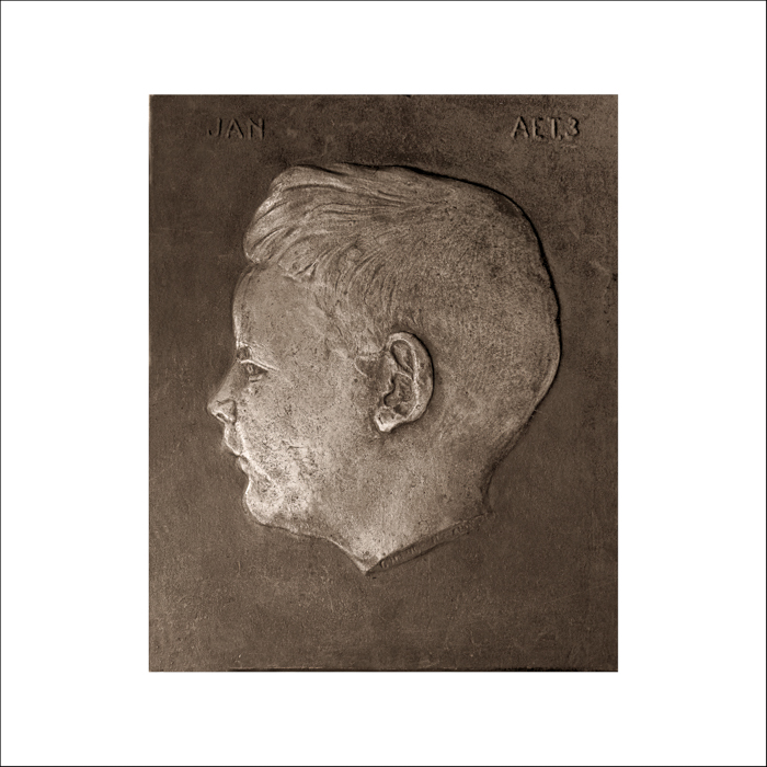 Bronzen portretreliëf JM Scholten