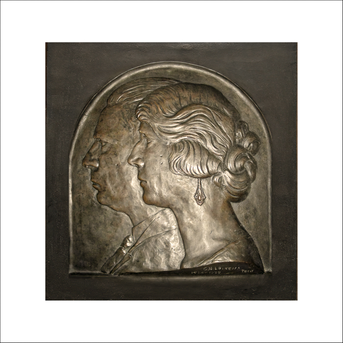 Bronzen portretreliëf Echtpaar Van Tekelenburg-Lückens